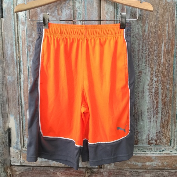 orange puma shorts